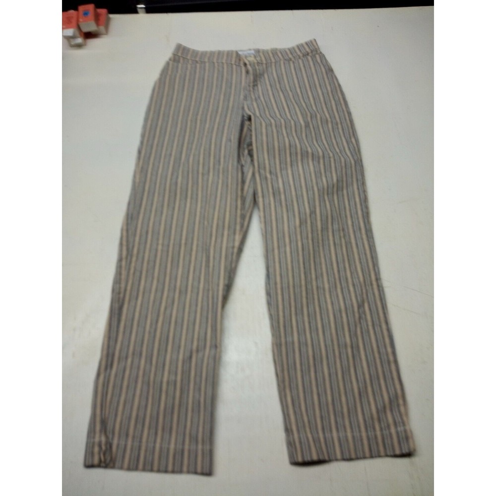Tan and Blue Straight Leg Pants